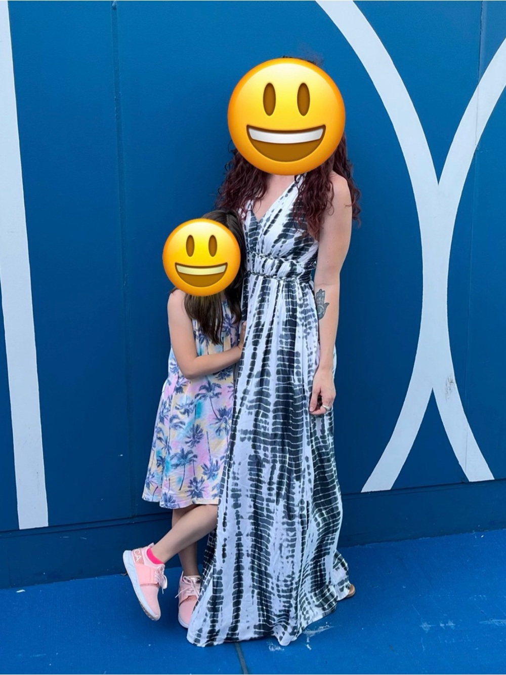 Tie-Dye Blue & White Maxi Dress for Girls